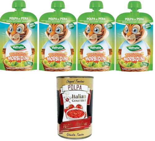 Valfrutta Triangolini Morbidini Polpa di Pera Senza Zuccheri Aggiunti Weiche Valfrutta-Dreiecke aus Birnenmark ohne Zuckerzusatz 4x90gr + Italian Gourmet polpa 400g Valfrutta Triangolini Morbidini Polpa di Pera Senza Zuccheri Aggiunti Weiche Valfrutta-Dreiecke aus Birnenmark ohne Zuckerzusatz 4x90gr + Italian Gourmet polpa 400g von Italian Gourmet E.R.