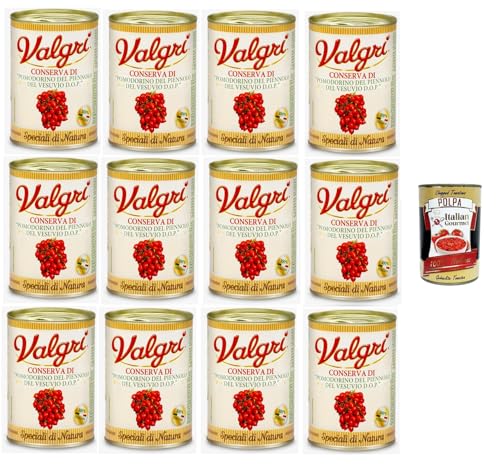 Valgri' Pomodorini del Piennolo del Vesuvio DOP Piennolo del Vesuvio DOP-Tomaten 12x400gr + Italian Gourmet polpa 400g Valgri' Pomodorini del Piennolo del Vesuvio DOP Piennolo del Vesuvio DOP-Tomaten 12x400gr + Italian Gourmet polpa 400g von Italian Gourmet E.R.