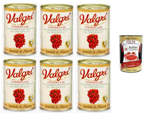 Valgri' Pomodorini del Piennolo del Vesuvio DOP Piennolo del Vesuvio DOP-Tomaten 6x400gr + Italian Gourmet polpa 400g Valgri' Pomodorini del Piennolo del Vesuvio DOP Piennolo del Vesuvio DOP-Tomaten 6x400gr + Italian Gourmet polpa 400g von Italian Gourmet E.R.