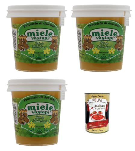 Vastapi Honey millefiori denso, Dichter Honig 3x 250g + Italian Gourmet polpa 400g Vastapi Honey millefiori denso, Dichter Honig 3x 250g + Italian Gourmet polpa 400g von Italian Gourmet E.R.