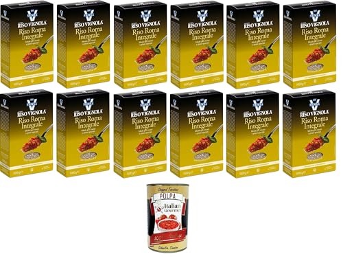 Vignola Riso Roma Integrale Vollkorn-Roma-Reis ideal für Risottos und besondere Gerichte 12x1kg+ Italian gourmet polpa 400g Vignola Riso Roma Integrale Vollkorn-Roma-Reis ideal für Risottos und besondere Gerichte 12x1kg+ Italian gourmet polpa 400g von Italian Gourmet E.R.