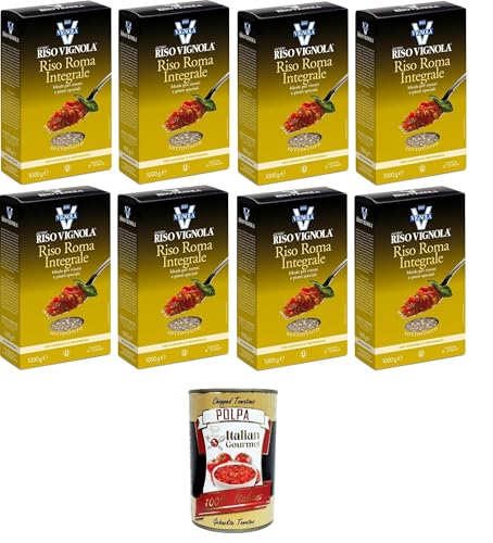 Vignola Riso Roma Integrale Vollkorn-Roma-Reis ideal für Risottos und besondere Gerichte 8x1kg+ Italian gourmet polpa 400g Vignola Riso Roma Integrale Vollkorn-Roma-Reis ideal für Risottos und besondere Gerichte 8x1kg+ Italian gourmet polpa 400g von Italian Gourmet E.R.