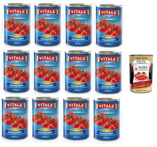 Vitale Kirschtomaten in der 400g-Dose 12x 400gr+ Italian Gourmet Polpa 400g von Italian Gourmet E.R.