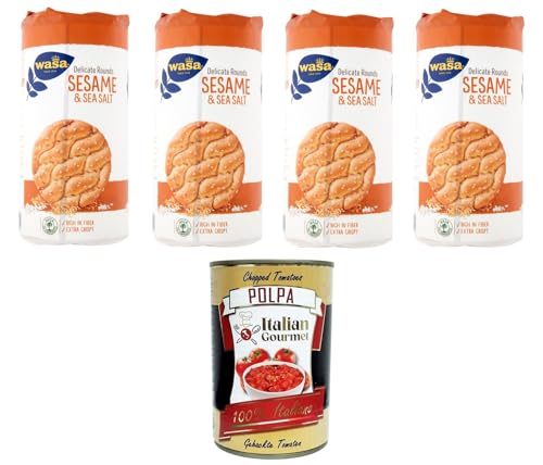 WASA Runda Sesame Backprodukt aus Weizenmehl, Sesam und Meersalz 4x290gr + Italian Gourmet polpa 400g WASA Runda Sesame Backprodukt aus Weizenmehl, Sesam und Meersalz 4x290gr + Italian Gourmet polpa 400g von Italian Gourmet E.R.