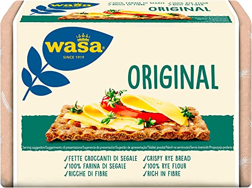 Wasa Original,Cracker mit 100% Roggenmehl,Knusprige Scheiben mit Roggenvollkornmehl,reich an Ballaststoffen,275g + Italian Gourmet Polpa di Pomodoro 400g Dose von Italian Gourmet E.R.