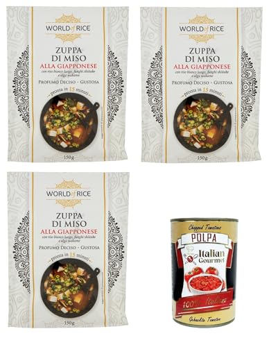 World of Rice Zuppa di Miso alla Giapponese, Japanische Miso-Suppe, 3x150 g+ Italian Gourmet polpa 400g World of Rice Zuppa di Miso alla Giapponese, Japanische Miso-Suppe, 3x150 g+ Italian Gourmet polpa 400g von Italian Gourmet E.R.