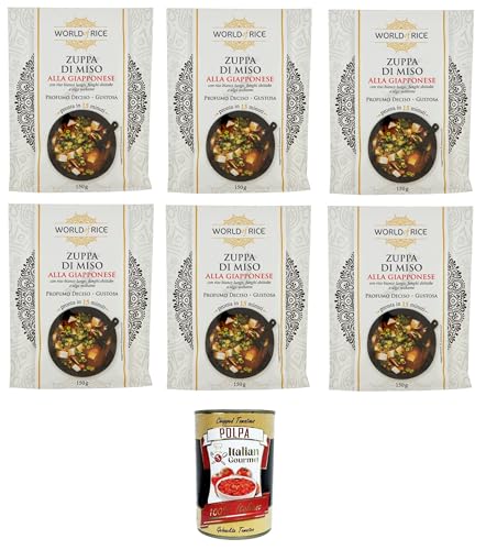World of Rice Zuppa di Miso alla Giapponese, Japanische Miso-Suppe, 6x150 g+ Italian Gourmet polpa 400g World of Rice Zuppa di Miso alla Giapponese, Japanische Miso-Suppe, 6x150 g+ Italian Gourmet polpa 400g von Italian Gourmet E.R.