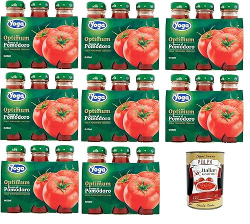 Yoga Succo di pomodoro italienischer Tomatensaft Glasflaschen 8x 6 x 125 ml + Italian Gourmet Polpa 400g Yoga Succo di pomodoro italienischer Tomatensaft Glasflaschen 8x 6 x 125 ml + Italian Gourmet Polpa 400g von Italian Gourmet E.R.