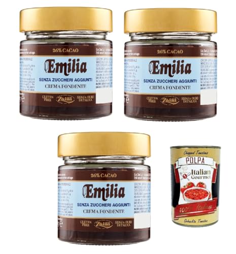 Zaini, Emilia Cerma extra fondente senza zuccheri aggiunti, Extra dunkle Brotaufstriche Creme ohne Zucker 3x 200g + Italian Gourmet polpa 400g Zaini, Emilia Cerma extra fondente senza zuccheri aggiunti, Extra dunkle Brotaufstriche Creme ohne Zucker 3x 200g + Italian Gourmet polpa 400g von Italian Gourmet E.R.