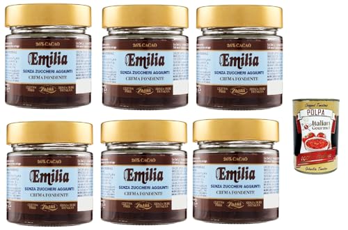 Zaini, Emilia Cerma extra fondente senza zuccheri aggiunti, Extra dunkle Brotaufstriche Creme ohne Zucker 6x 200g + Italian Gourmet polpa 400g Zaini, Emilia Cerma extra fondente senza zuccheri aggiunti, Extra dunkle Brotaufstriche Creme ohne Zucker 6x 200g + Italian Gourmet polpa 400g von Italian Gourmet E.R.