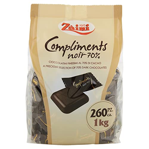 Zaini Compliments Noir Pralinen mit 70% Kakao ca. 260 Stück Schokolade in einem 1Kg-Beutel von Italian Gourmet E.R.