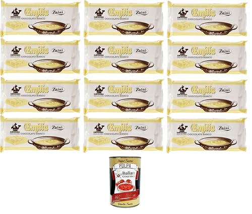 Zaini Emilia Cioccolato Bianco Tafel weiße Schokolade Gebäckprodukt Gluten-frei 12x 1Kg+ Italian Gourmet polpa 400g Zaini Emilia Cioccolato Bianco Tafel weiße Schokolade Gebäckprodukt Gluten-frei 12x 1Kg+ Italian Gourmet polpa 400g von Italian Gourmet E.R.