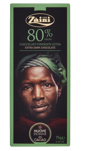 Zaini Tavoletta Cioccolato Fondente Extra Dunkler Schokoriegel Dunkle Schokolade 80% Kakao 75g von Italian Gourmet E.R.
