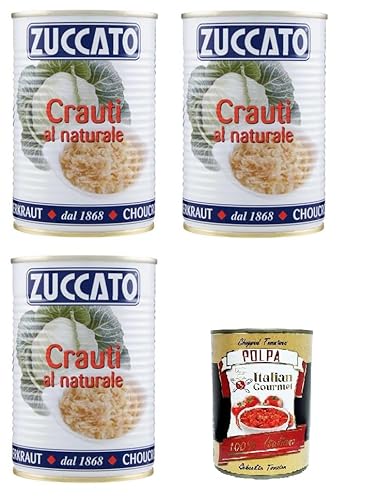 Zuccato Crauti al Naturale Natürliches Sauerkraut 3x 385gr+ Italian Gourmet polpa 400g Zuccato Crauti al Naturale Natürliches Sauerkraut 3x 385gr+ Italian Gourmet polpa 400g von Italian Gourmet E.R.