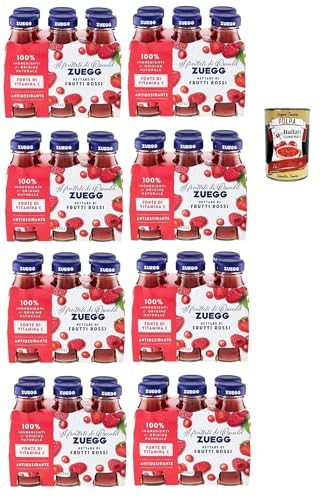 Zuegg Nettare di Frutti Rossi, Roter Fruchtnektar, Roter Fruchtsaft, Erfrischendes alkoholfreies Getränk, 48x 125ml Einweg-Glasflasche + Italian Gourmet polpa 400g von Italian Gourmet E.R.