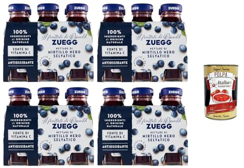 Zuegg Nettare di Mirtillo Nero, Heidelbeer-Nektar, Heidelbeersaft, Erfrischendes alkoholfreies Getränk, 24x 125ml Einweg-Glasflasche + Italian Gourmet polpa 400g Zuegg Nettare di Mirtillo Nero, Heidelbeer-Nektar, Heidelbeersaft, Erfrischendes alkoholfreies Getränk, 24x 125ml Einweg-Glasflasche + Italian Gourmet polpa 400g von Italian Gourmet E.R.