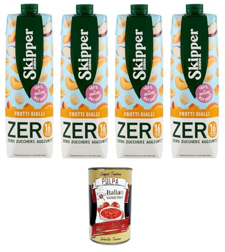 Zuegg Skipper Frutti Gialli Zero Yellow Fruits Zero Drink auf Basis von Fruchtsäften und Pürees 4x1000 ml + Italian Gourmet polpa 400g Zuegg Skipper Frutti Gialli Zero Yellow Fruits Zero Drink auf Basis von Fruchtsäften und Pürees 4x1000 ml + Italian Gourmet polpa 400g von Italian Gourmet E.R.