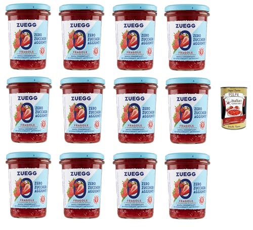 Zuegg Zero Fragole, Erdbeeren Marmelade Jam Ohne Zuckerzusatz,Frei von Konservierungsstoffen 12x 220g Glas + Italian Gourmet Polpa di Pomodoro 400g Dose Zuegg Zero Fragole, Erdbeeren Marmelade Jam Ohne Zuckerzusatz,Frei von Konservierungsstoffen 12x 220g Glas + Italian Gourmet Polpa di Pomodoro 400g Dose von Italian Gourmet E.R.