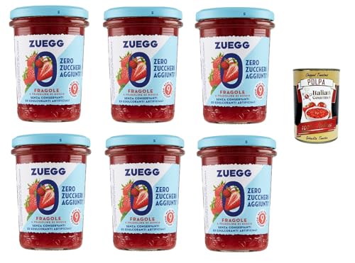 Zuegg Zero Fragole, Erdbeeren Marmelade Jam Ohne Zuckerzusatz,Frei von Konservierungsstoffen 6x 220g Glas + Italian Gourmet Polpa di Pomodoro 400g Dose Zuegg Zero Fragole, Erdbeeren Marmelade Jam Ohne Zuckerzusatz,Frei von Konservierungsstoffen 6x 220g Glas + Italian Gourmet Polpa di Pomodoro 400g Dose von Italian Gourmet E.R.
