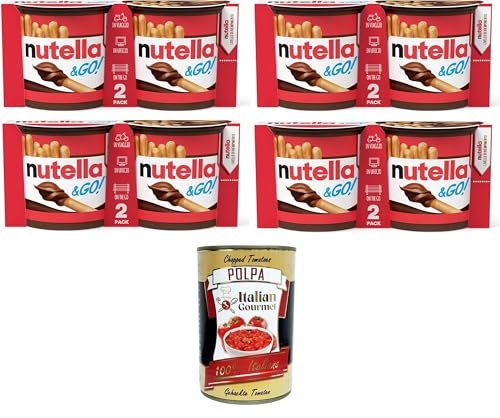 & Go, 2 Einzelportions-Snacks mit knusprigen Grissini, ohne Konservierungsstoffe und gehärtete Fette, für Snacks und tägliche Pausen 4x96gr +Italian Gourmet Polpa di Pomodoro 400gr & Go, 2 Einzelportions-Snacks mit knusprigen Grissini, ohne Konservierungsstoffe und gehärtete Fette, für Snacks und tägliche Pausen 4x96gr +Italian Gourmet Polpa di Pomodoro 400gr von Italian Gourmet E.R.