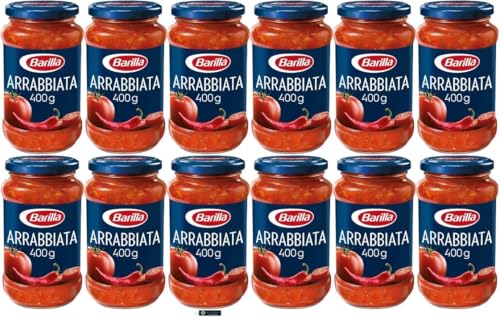 BARILLA Arrabbiata Tomatensauce mit Chili, 400g Gläser, 12er Pack, + keyring italy shop service BARILLA Arrabbiata Tomatensauce mit Chili, 400g Gläser, 12er Pack, + keyring italy shop service von Italy Shop Service