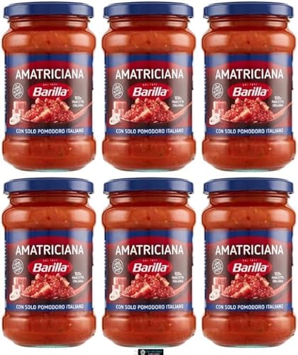 Barilla Amatriciana Pastasauce, Italienische Tomatensauce mit Speck und Chili, 400g, 6er Pack,+ keyring italy shop service Barilla Amatriciana Pastasauce, Italienische Tomatensauce mit Speck und Chili, 400g, 6er Pack,+ keyring italy shop service von Italy Shop Service