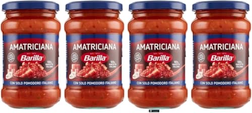 Barilla Amatriciana Pastasauce, Tomatensauce mit Pancetta und Peperoncino, 4 x 400g, + keyring italy shop service Barilla Amatriciana Pastasauce, Tomatensauce mit Pancetta und Peperoncino, 4 x 400g, + keyring italy shop service von Italy Shop Service