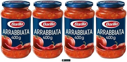 Barilla Arrabbiata Tomatensauce mit Chili, 4er Pack, 400g pro Glas, + keyring italy shop service Barilla Arrabbiata Tomatensauce mit Chili, 4er Pack, 400g pro Glas, + keyring italy shop service von Italy Shop Service