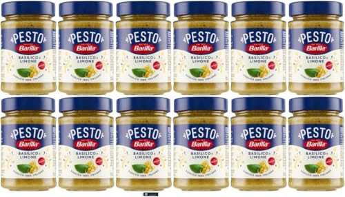Barilla Pesto Basilico e Limone, Italienische Basilikum-Zitronen Sauce, 12 x 190g, + keyring italy shop service Barilla Pesto Basilico e Limone, Italienische Basilikum-Zitronen Sauce, 12 x 190g, + keyring italy shop service von Italy Shop Service