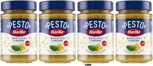 Barilla Pesto Basilico e Limone, Italienische Basilikum-Zitronen Sauce, 4 x 190g Gläser, + keyring italy shop service Barilla Pesto Basilico e Limone, Italienische Basilikum-Zitronen Sauce, 4 x 190g Gläser, + keyring italy shop service von Italy Shop Service