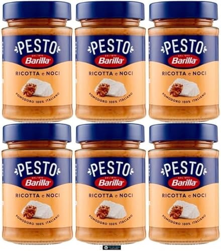 Barilla Pesto Ricotta e Noci, Italienische Nusspesto-Sauce mit Ricotta, 6 x 190 g, + keyring italy shop service Barilla Pesto Ricotta e Noci, Italienische Nusspesto-Sauce mit Ricotta, 6 x 190 g, + keyring italy shop service von Italy Shop Service