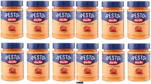 Barilla Pesto alla Calabrese, Italienische Nudelsauce ohne Gluten, 190g, 12er Pack, + keyring italy shop service Barilla Pesto alla Calabrese, Italienische Nudelsauce ohne Gluten, 190g, 12er Pack, + keyring italy shop service von Italy Shop Service