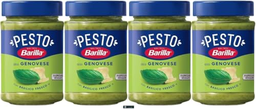 Barilla Pesto alla Genovese, 4er Pack Basilikum-Pesto mit Parmigiano Reggiano, 190g pro Glas, + keyring italy shop service Barilla Pesto alla Genovese, 4er Pack Basilikum-Pesto mit Parmigiano Reggiano, 190g pro Glas, + keyring italy shop service von Italy Shop Service