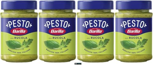 Barilla Pesto con Rucola, Italienische Basilikum-Pesto-Sauce, 190g, 4er Pack, + keyring italy shop service Barilla Pesto con Rucola, Italienische Basilikum-Pesto-Sauce, 190g, 4er Pack, + keyring italy shop service von Italy Shop Service