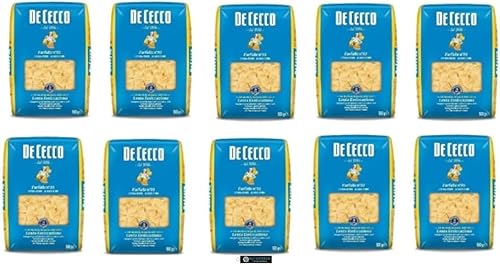 De Cecco Farfalle Pasta, Nr. 93, 10 x 500g Packungen, 5kg Gesamt, Italienischer Hartweizengrieß, + keyring italy shop service von Italy Shop Service
