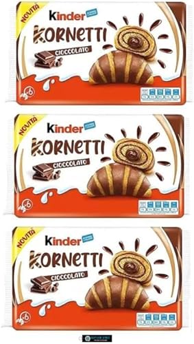 Kinder Cornetti Cioccolato, 3er-Pack, 252g, 18 Croissants mit Schokoladenfüllung, + keyring italy shop service Kinder Cornetti Cioccolato, 3er-Pack, 252g, 18 Croissants mit Schokoladenfüllung, + keyring italy shop service von Italy Shop Service