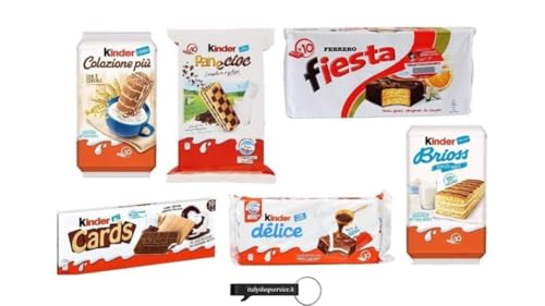 Kinder Süßigkeiten-Set, 6 Sorten, Brioss, Colazione Più, Panecioc, Delice, Fiesta, Cards, Italienische Spezialitäten, + keyring italy shop service Kinder Süßigkeiten-Set, 6 Sorten, Brioss, Colazione Più, Panecioc, Delice, Fiesta, Cards, Italienische Spezialitäten, + keyring italy shop service von Italy Shop Service