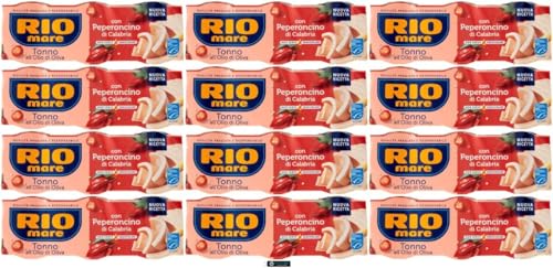 Rio Mare Thunfisch in Olivenöl mit Kalabresischer Chili, 12er Pack, 3 x 65g, + keyring italy shop service Rio Mare Thunfisch in Olivenöl mit Kalabresischer Chili, 12er Pack, 3 x 65g, + keyring italy shop service von Italy Shop Service