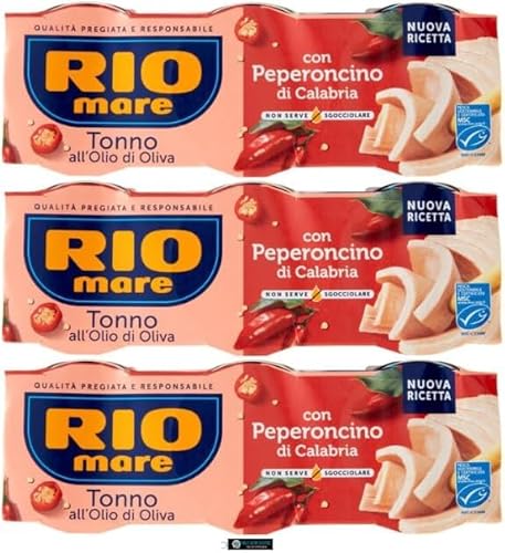 Rio Mare Thunfisch in Olivenöl mit Kalabresischer Chili, 3er Pack, je 65g, + keyring italy shop service Rio Mare Thunfisch in Olivenöl mit Kalabresischer Chili, 3er Pack, je 65g, + keyring italy shop service von Italy Shop Service