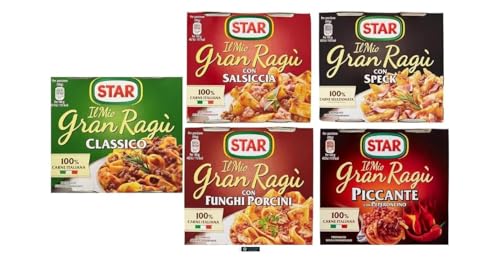 Star Gran Ragù, Set Degustazione 5 Varietà, Sughi Pronti con Carne Italiana 100%, 10 Confezioni da 180g, + portachiavi italy shop service Star Gran Ragù, Set Degustazione 5 Varietà, Sughi Pronti con Carne Italiana 100%, 10 Confezioni da 180g, + portachiavi italy shop service von Italy Shop Service
