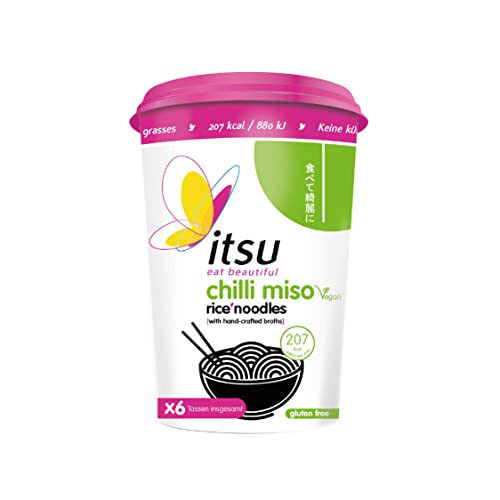 itsu Chilli Miso Glutenfreie Instant Nudeln - Tasse (6er Pack) von Itsu