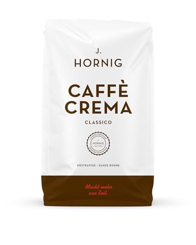 J. Hornig Kaffeebohnen Espresso, Caffè Crema Classico, 1kg ganze Bohnen, nussig-schokoladiger Geschmack, für Vollautomaten, Siebträgermaschine und Espressokocher von J. Hornig