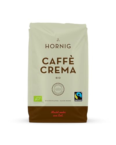 J. Hornig Kaffeebohnen Espresso Bio & Fairtrade, Caffè Crema Bio, 500g ganze Bohnen, schokoladiger Geschmack, für Vollautomaten, Siebträgermaschine und Espressokocher von J. Hornig