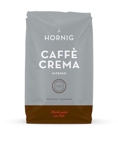 J. Hornig Kaffeebohnen Espresso, Caffè Crema Intenso, 1kg ganze Bohnen, kräftig-schokoladiger Geschmack, für Vollautomaten, Siebträgermaschine und Espressokocher von J. Hornig
