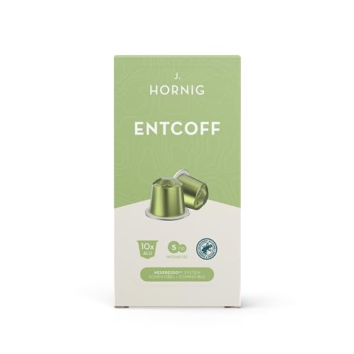 J. Hornig Entcoff, Nespresso®-kompatible Kaffeekapseln, 80 Stück (8 Packungen mit 10), Rainforest-Alliance-zertifiziert von J. Hornig