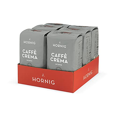 J. Hornig Kaffeebohnen Espresso, Caffè Crema Intenso, 6x1kg ganze Bohnen, kräftig-schokoladiger Geschmack, für Vollautomaten, Siebträgermaschine und Espressokocher… von J. Hornig