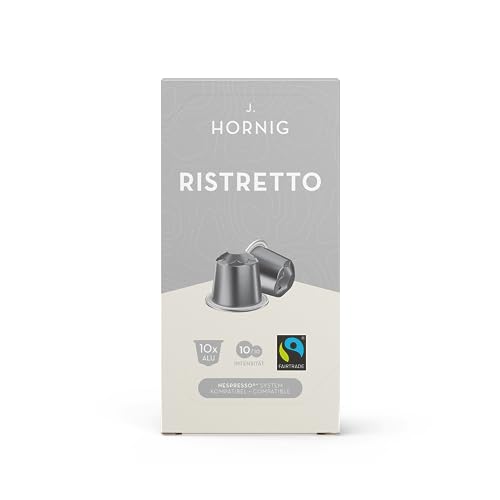 J. Hornig Ristretto, Nespresso®-kompatible Kaffeekapseln, 80 Stück (8 Packungen mit 10), Fairtrade-zertifiziert von J. Hornig