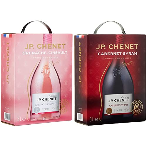 JP Chenet - Original Grenache Cinsault Roséwein aus Pays d'Oc, Frankreich - 1 x 3 L & JP Chenet - Original Cabernet Syrah Rotwein aus Pays d'Oc, Frankreich - Großpackungen Wein Bag in Box 3l (1 x 3 L) von J.P. Chenet