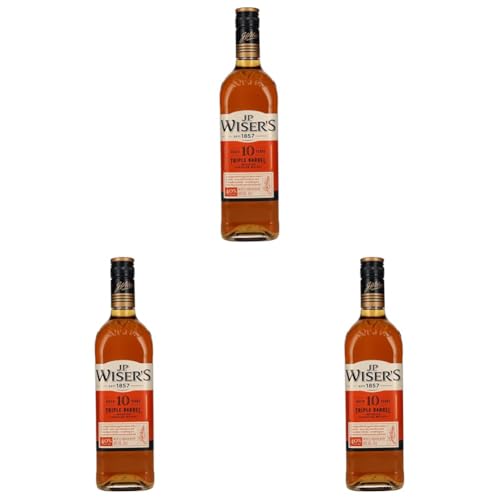 J.P. Wiser's 10 Years Old Triple Barrel Canadian Whisky 40% Vol. 0,7l (Packung mit 3) von J.P. Wiser's