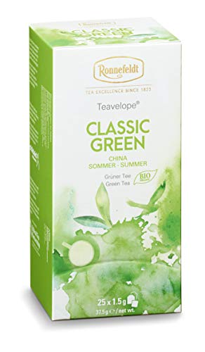 Ronnefeldt Teavelope Class.Green, Grüner Tee, Bio-Qualität, Teebeutel (25 x 1,5 g) von CASA DE TÉ CHI Y CO